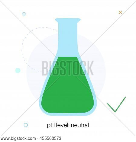 Tube With Neutral Ph Level. Medical Research Or Chemical Experiment In The Laboratory. Acid Base Sca
