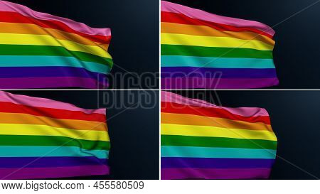 Rainbow Flag. Lgbt Pride. Gay Day. Diversity Tolerance. Collection Of Original 8 Eight Stripe Symbol