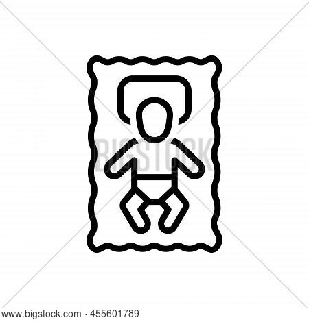 Black Line Icon For Infant Newborn Baby Child Kiddy Kid Care Toddler