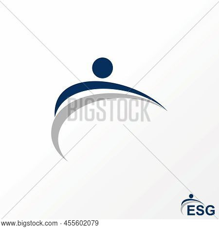 Simple But Unique Two Shape Like Human Or Body Movement Image Graphic Icon Logo Design Abstract Conc
