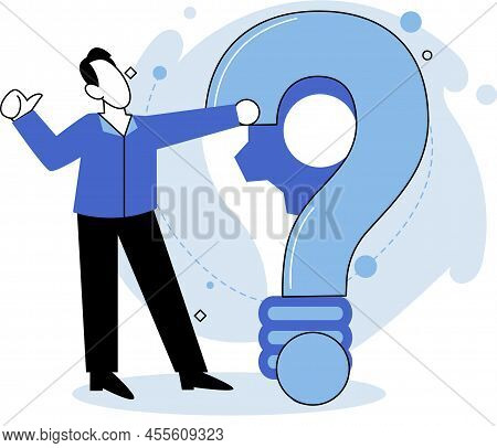 Question Mark, Obtaining Information Of Interest. Problem And Solution Concept Metaphor. Faq Help. D