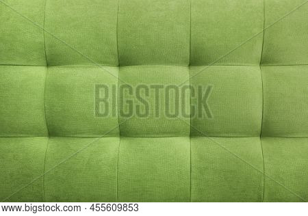 Olive Suede Leather Background, Classic Checkered Pattern For Furniture, Wall, Headboard