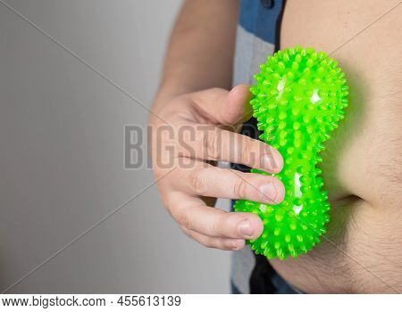 Anti-cellulite Massager For The Body And Abdomen. Burning Belly Fat. Copy Space For Text