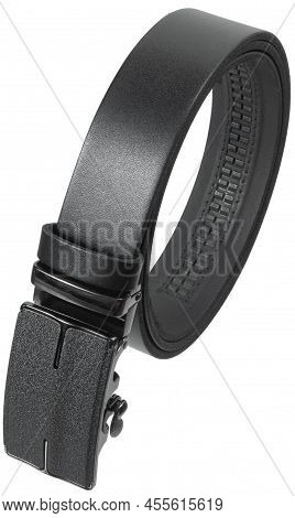 Mens Belt With Ratchets And Sliding Automatic Buckle Isolated On Transparent Background