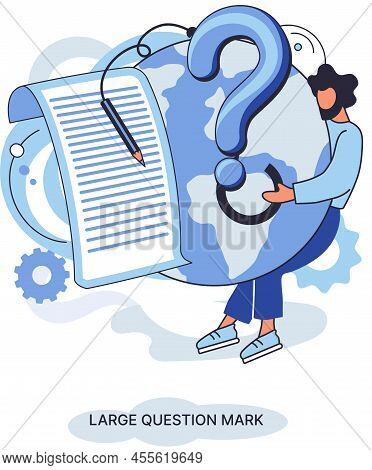 Ladge Question Mark Metaphor. Problem And Solution Concept, Question Mark. Ask Questions And Receive