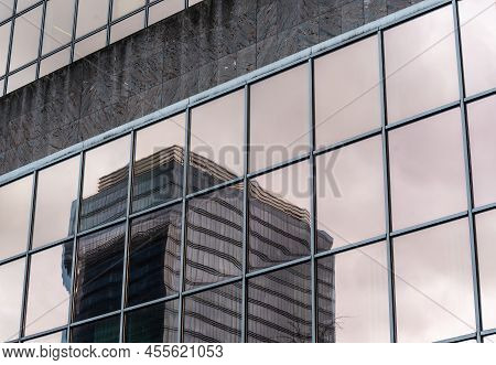 Schaerbeek, Brussels Capital Region - Belgium - 02 20 2020 The Brussels North Wtc Towers Reflecting 