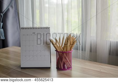 2022 Calendar Desk Place On Table. Desktop Calender For Planner To Plan Agenda, Timetable, Appointme