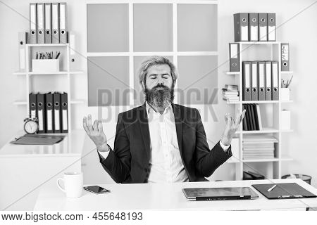 Comprehended Zen. Regular Office Life. Resource Planning. Consultant Worker. Mature Man Business Int