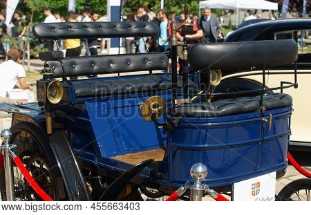 Bucharest, Romania - May 20, 2022: A Rare Hurtu Quadricycle 1899 Car. This Image Is For Editorial Us