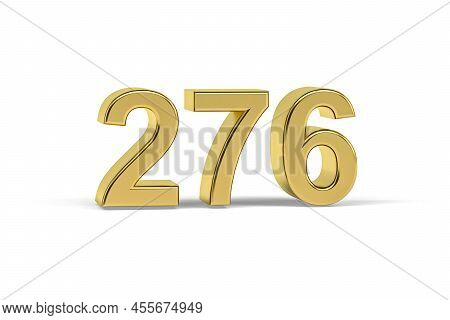 Golden 3d Number 276 - Year 276 Isolated On White Background - 3d Render