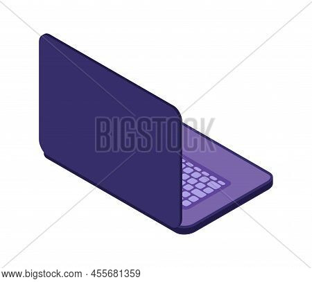 Open Laptop Icon, Cartoon Vector Illustration Isolated