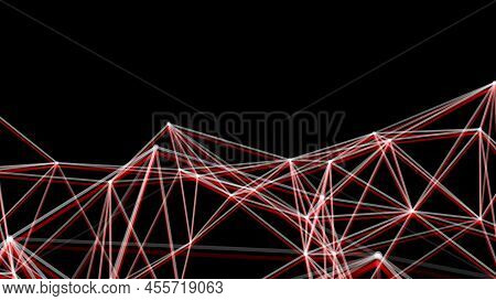 Glitch Network Connection Technology. Abstract Dark Background. Big Data Visualization. Vector Illus