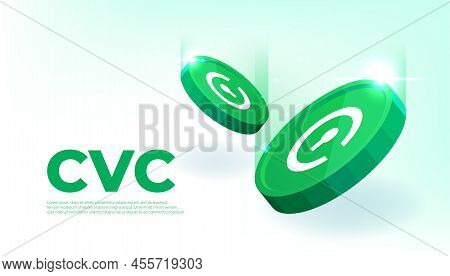 Cvc Coin Cryptocurrency Concept Banner Background Vector.