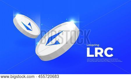 Lrc Coin Cryptocurrency Concept Banner Vector Illustration.