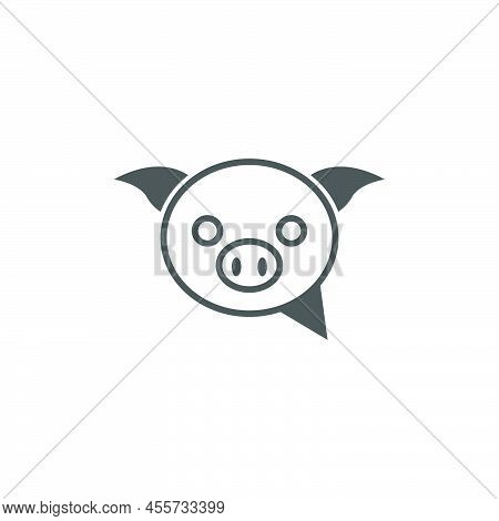 Pig Icon Logo Design Concept Illustration Template