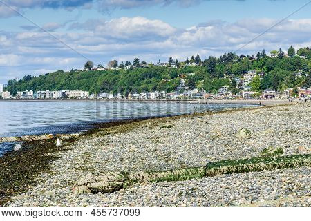 A View Of Alki Beach From A Point In West Seattle.