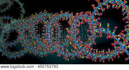 Ribonucleic Acid Chain From Which The Deoxyribonucleic Acid Or Dna Is Composed - 3d Illustration