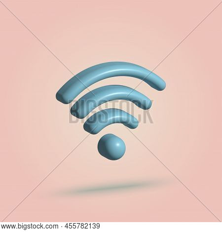 3D Wifi Icon, Wireless Icon Symbol. Vector