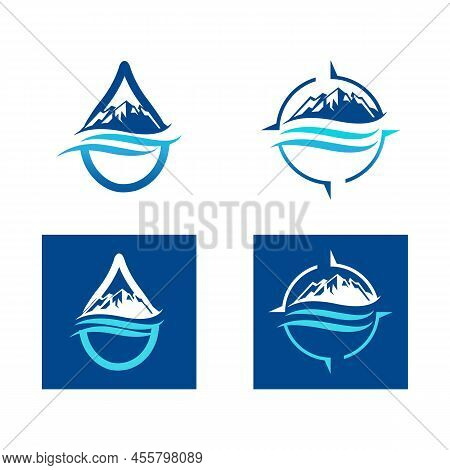 Mountain Expedition And Rock Climbing Vector Icons. Snowy Peaks Monochrome Silhouettes,
Mountain Log