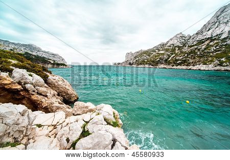 Kaunis maisema Calanque De Sormiousta. Etelä-Ranska