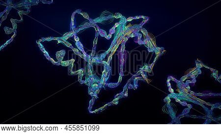Chain Of Amino Acid Or Biomolecules Called Protein - 3d Illustration