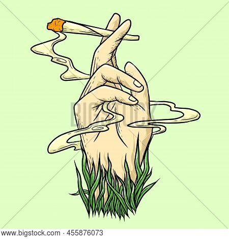 May 31st World No Tobacco Day Banner Design. Hand Holding A Cigarette And Smoke Turned Into A Skull 