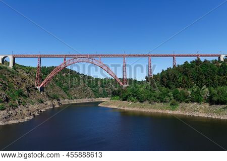 View Of Garabit Viaduct , Cantal Department, Massif Central Region .