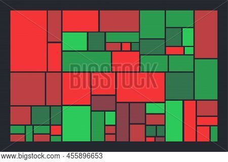 Heat Map Chart. Treemap Graph Template Or Pattern.