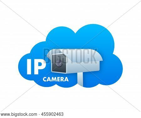 Ip Camera In Flat Style. 3d Vector Icon. Online Social Network. Vector Logo