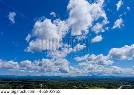 Gorgeous Panorama Cloud On Sky Scenic The Over American Town Inman With Houses Roofs Between The For