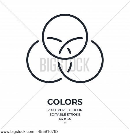 Color Scheme Concept Editable Stroke Outline Icon Isolated On White Background Flat Vector Illustrat