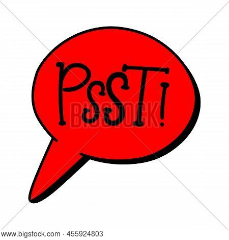 Psst Word. Comic Speech Bubble. Text Sound Effects.