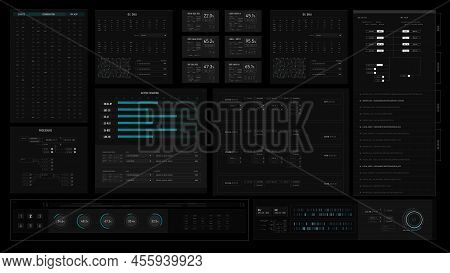 Sci-fi Futuristic User Interface Hud Design Panel For Business App. Abstract Technology Concept, Tec