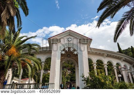 Abkhazia, September 29, 2019: The Colonnade In Gagra, Abkhazia, Caucasus