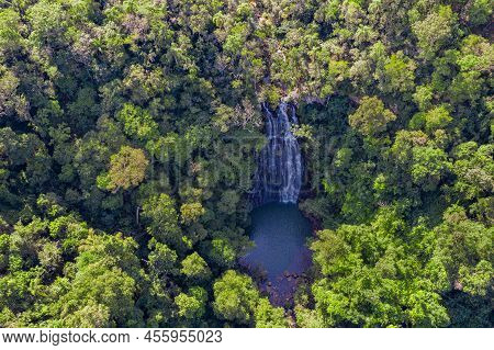 Aerial View From The Salto Cristal One Of The Most Beautiful Waterfalls In Paraguay Near The Town Of