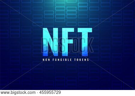 Digital Nft Non-fungible Token Concept Background Vector Design Illustration