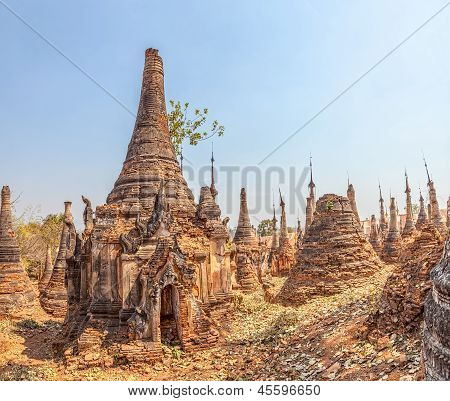 Ancient Stupas at Indein Inle Lake