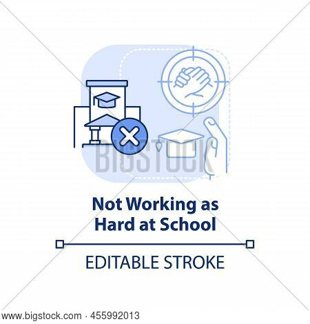 Not Working As Hard At School Light Blue Concept Icon. Peer Pressure Of Being Teen Abstract Idea Thi