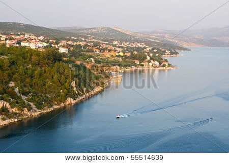 Maslenica Strait Of The Adriatic Sea, North Of Zadar, Croatia