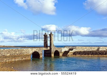ARRECIFE, SPAIN - JUNE 4, 2012: castle Castillo de San Gabriel in Arrecife; Lanzarote; Canary Islands