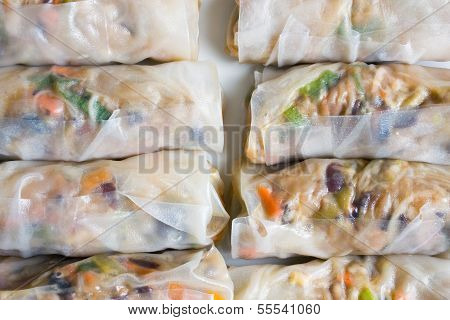 Chinese Traditional Spring Rolls Food