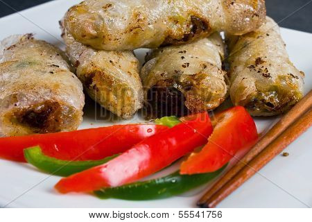 Chinese Traditional Spring Rolls Food