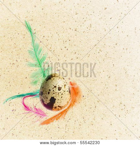 Letter, Easter Eggs With Feathers .