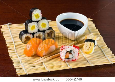 Sushi And Rolls Closeup