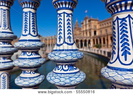 Plaza De Espana Balustrade Detail, Sevilla, Spain