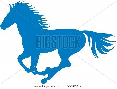 Prancing blue horse