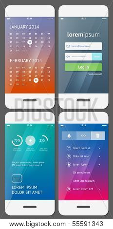 Mobile user interface template - Stock Vector