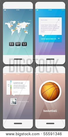 Mobile user interface template - Stock Vector
