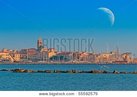 Huge Moon Over Alghero