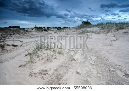 Clouds Over Sand Dunes In Netherlands